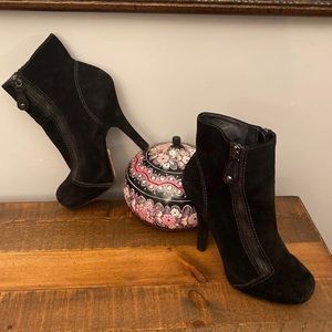 L.A.M.B Black suede tall booties